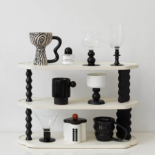 Wavy Monotone Three-Tier Storage Display Rack