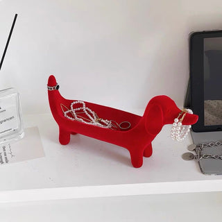 Dachshund motif accessory tray dog