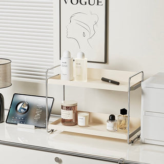 Iron Silver Frame Two-Tier Cosmetic Storage Rack