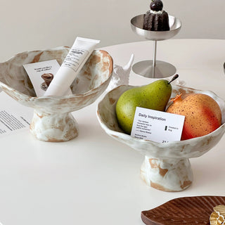 Nuance Marble Footed Ceramic Accessory Tray Fruit Tray