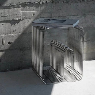 Silver Metal N-type Storage Rack Side Table Magazine Rack Wire