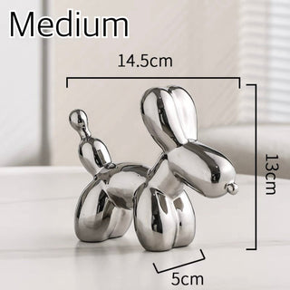 piece set: Balloon dog motif ornament silver.