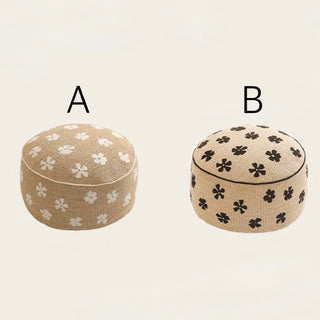 Straw material Flower Bead Cushion Pouf  Chair