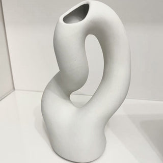 Irregular wave ceramic flower vase