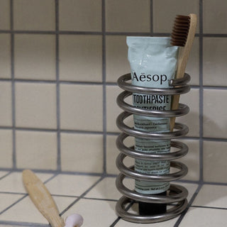 Stainless Steel Spring Brush Stand Pen Holder