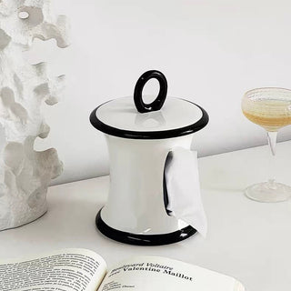 Two-tone ceramic stand tissue case
