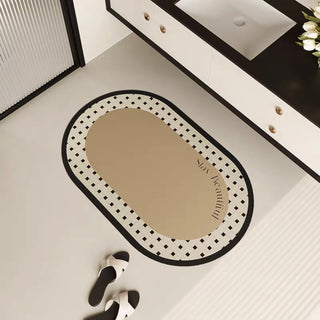 Monochrome Oval-shaped Mat 50x80cm 4 types  Quick-drying