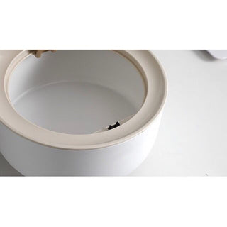 Wood-look x White Desktop Dustbin with Lid