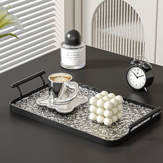 Wavy pattern Clear tray with handle for storage