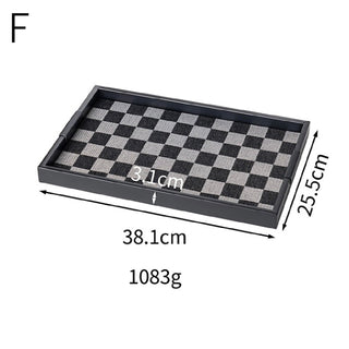 Black Iron Checkerboard Tray   in  and 2 Sizes  Storage