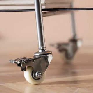 Castered Clear Two-Tier Storage Rack Wagon Side Table
