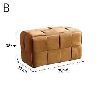 Bench-style woven stoolin  ottoman 38cm high