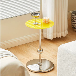 Silver Leg Round Compact Mini Side Table