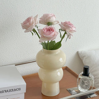 Milk Color Glass Flower Vase