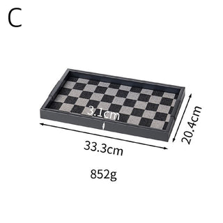 Black Iron Checkerboard Tray   in  and 2 Sizes  Storage