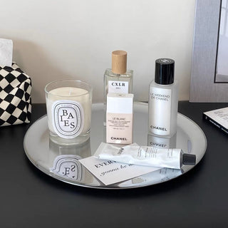 Silver Color Mirror Accessory Tray Plate