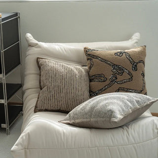 Brown Mix Embroidered Stripe Cushion Cover  45 x 45 cm