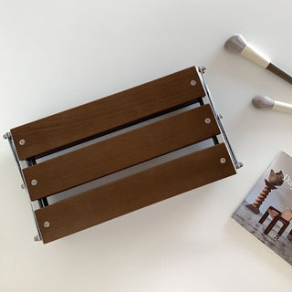 Folding Wood Three-Tier Storage Display Rack
