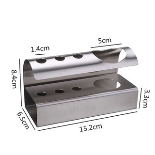 Stainless steel silver simple toothbrush stand