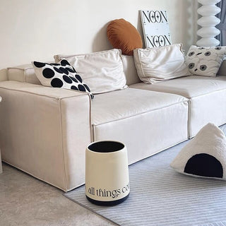 Two-tone lettering dustbin trash can