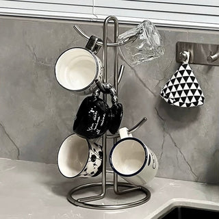 Silver Simple Cup Stand Rack Storage Mug Tree