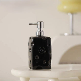 Cheese motif ceramic dispenser refillable bottle