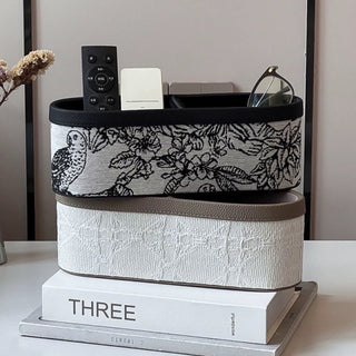 Leather Jacquard Remote Control Storage Box