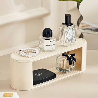 Three-tier perfume and cosmetic multi-display storage rack