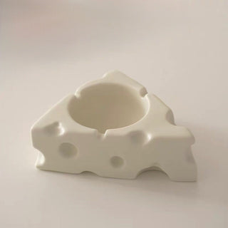Cheese motif candle holder with tray