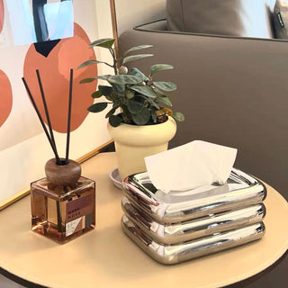 Ceramic Three-Tier Chubby Tissue Case Silver