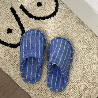 Color Stripe Pile Room Shoes  Indoor Slippers