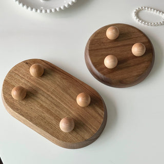 Acacia Wood Accessory Tray  Brown  Small Item Tray
