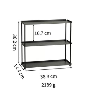 Stainless steel black painted three-tier display rack storage