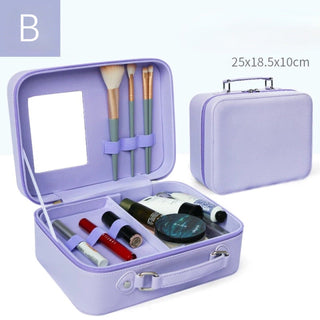 Mirror-equipped makeup box large capacity cosmetic storage pouchin  travel pouch