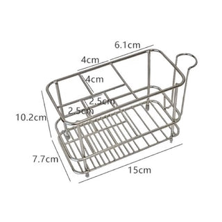 Stainless Steel Silver Multi-Stand Storage with Cup Holder
