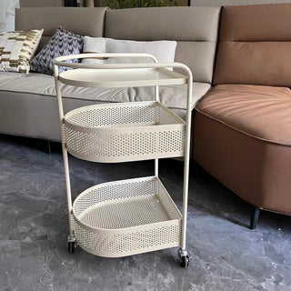 Caster-equipped Arch Three-Tier Storage Wagon  Side Table