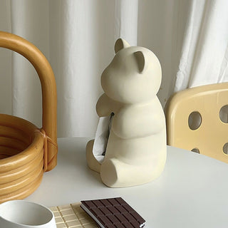 Bear motif ceramic tissue case