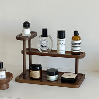 Wood Multi-tiered Storage Display Rack Perfume Storage Cosmetics Storage
