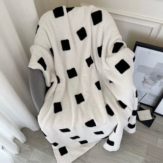 Monochrome Square Pattern Soft Blanket 120x160 Lap Blanket