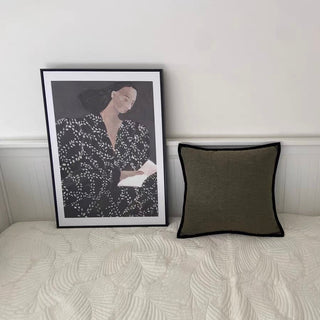 Piping Linen-like Cushion Cover  45 x 45 cm