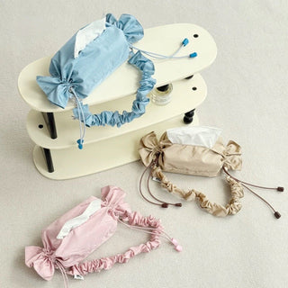 Candy motif gathered tissue case bag hanging water repellent.
