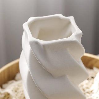 Twisted Ceramic Flower Vase