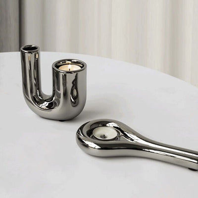 Metallic Candle Holder   Decorative Object