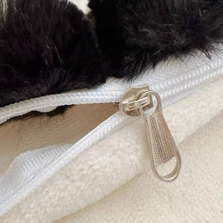 Faux Fur Heart Embossed Winter Duvet Cover Set