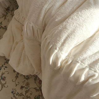 Fluffy and soft Gathered Milk Velvet Winter Duvet Cover Set Bed Cover Bedding Cover
