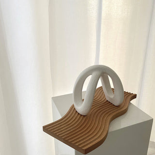 Half Ring Ceramic Art Object White