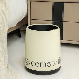Two-tone lettering dustbin trash can