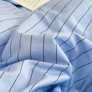 Blue Navy Pinstripe Cotton Duvet Cover Set   Bed Cover  All Seasons
