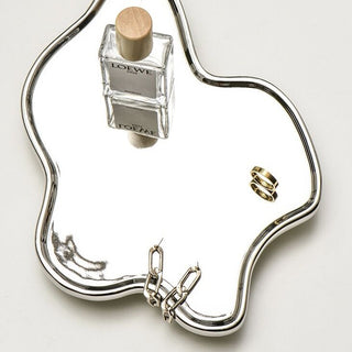 Silver color ceramic footed wave tray