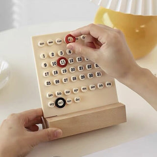 Wood Stand Desktop Mini Board Perpetual Calendar